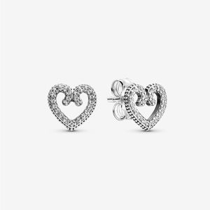 Pandora Heart Swirl Stud Earrings